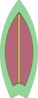verde e rosa tavola da surf nel piatto stile. vettore