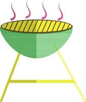 barbecue su griglia nel verde e giallo colore. vettore