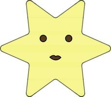 personaggio di stella marina nel giallo e Marrone colore. vettore