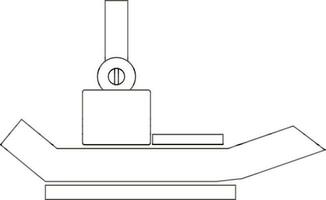 cucire macchina testa nel linea arte illustrazione. vettore