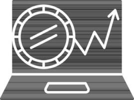 illustrazione di i soldi grafico nel il computer portatile schermo glifo icona. vettore