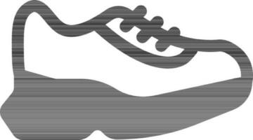 abbigliamento sportivo scarpe icona nel nero e bianca colore. vettore