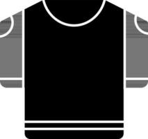 camicia o maglietta icona nel nero e bianca colore. vettore