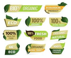 vegano emblema. fresco natura Prodotto distintivo, salutare vegetariano cibo prodotti etichetta e naturale ecologico Alimenti etichette vettore impostato