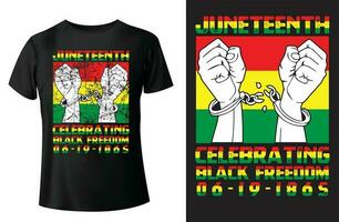 juneteenth festeggiare nero la libertà 1865 maglietta design vettore