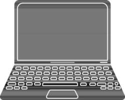 nero e bianca il computer portatile nel piatto stile. vettore