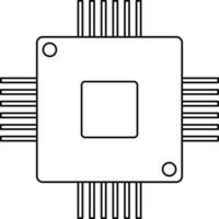 isolato processore nel linea arte illustrazione. vettore