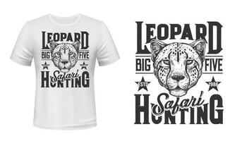 africano safari maglietta Stampa, leopardo pantera vettore