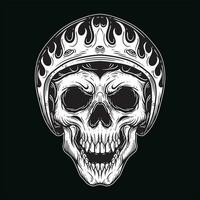 buio arte cranio ciclista uomo viso bikers retrò Vintage ▾ tatuaggio casco motociclo costume illustrazione vettore