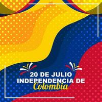 colombiano indipendenza giorno design su 20 luglio, Colombia indipendenza giorno celebrazione saluto manifesto bandiera design vettore