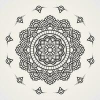 mandala circolare ornamento miscele simmetrico Linee e punti. adatto per henné, tatuaggi, colorazione libri vettore