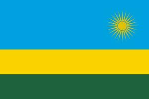 bandiera del ruanda, colori ufficiali e proporzione. illustrazione vettoriale. vettore