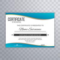Il modello premio del certificato assegna il disegno dell'onda blu del diploma vettore