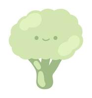 broccoli kawaii verdura icona isolato vettore