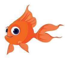 pesce rosso cartone animato icona isolato stile vettore