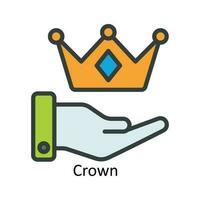corona vettore riempire schema icona design illustrazione. utente interfaccia simbolo su bianca sfondo eps 10 file