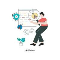 antivirus piatto stile design vettore illustrazione. azione illustrazione