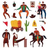 Wild West icon set illustrazione vettoriale
