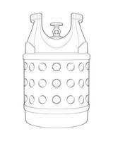 industriale gas cilindri vettore schema. schema di industriale gas cilindri vettore icona design isolato su bianca sfondo.