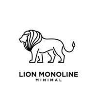 minimal mono line lion vector logo design