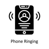 Telefono suono vettore solido icona design illustrazione. utente interfaccia simbolo su bianca sfondo eps 10 file