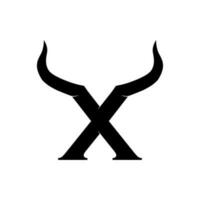 iniziale lettera X corno logo vettore