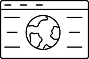 terra globo su ragnatela pagina linea arte icona. vettore