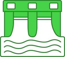 energia idroelettrica icona nel verde e bianca colore. vettore