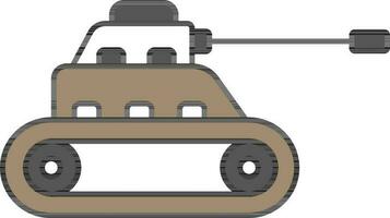 piatto stile militare serbatoio grigio e oliva icona. vettore