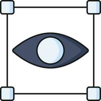 visione o occhio selezione icona nel blu e grigio colore. vettore