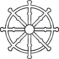 illustrazione di timone icona nel ictus stile. vettore