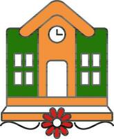 floreale design decorato scuola scala colorato icona. vettore