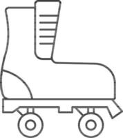 illustrazione di rullo pattinare icona nel nero schema. vettore