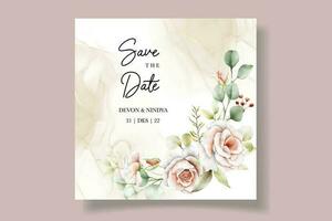 elegante nozze invito carta con bellissimo acquerello Rose vettore