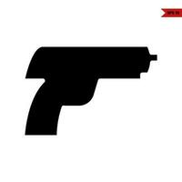 icona del glifo con pistola vettore