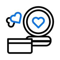 cosmetico amore icona duocolor blu stile San Valentino illustrazione simbolo Perfetto. vettore