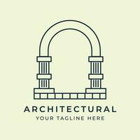 architettonico linea arte logo vettore illustrazione modello design