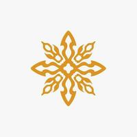 oro mandala tribale sole simbolo logo su bianca sfondo. stampino decalcomania tatuaggio design. piatto vettore illustrazione.