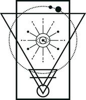 astratto geometrico magico forma. astratto misterioso simbolo isolato su bianca vettore