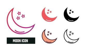 set di icone della luna illustrazione vettoriale