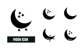Luna riempire icona simbolo vettore. nero glifo Luna icona vettore