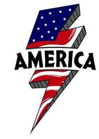 americano tuono, fulmine, America maglietta disegno, America tipografia, 4 ° di luglio maglietta design vettore
