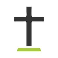 salib icona solido verde grigio colore Pasqua simbolo illustrazione. vettore