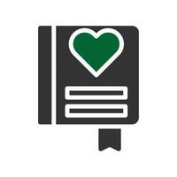 amore carta icona solido grigio verde stile San Valentino illustrazione simbolo Perfetto. vettore