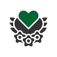 amore icona solido grigio verde stile San Valentino illustrazione simbolo Perfetto. vettore