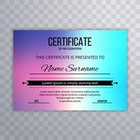 Certificato modello lusso e diploma design colorato vettore