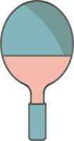 piatto stile tavolo tennis racchetta icona nel blu e rosa colore. vettore