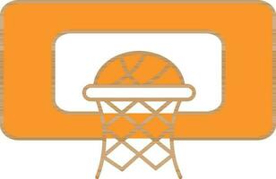 pallacanestro netto icona nel arancia e bianca colore. vettore