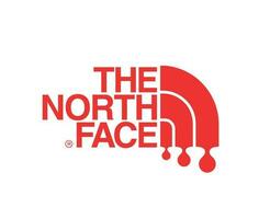il nord viso marca simbolo logo con nome rosso Abiti design icona astratto vettore illustrazione