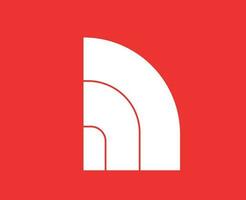 il nord viso marca simbolo bianca logo Abiti design icona astratto vettore illustrazione con rosso sfondo